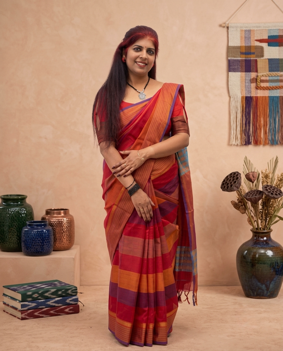 Synthetic Fancy Saree With Blouse