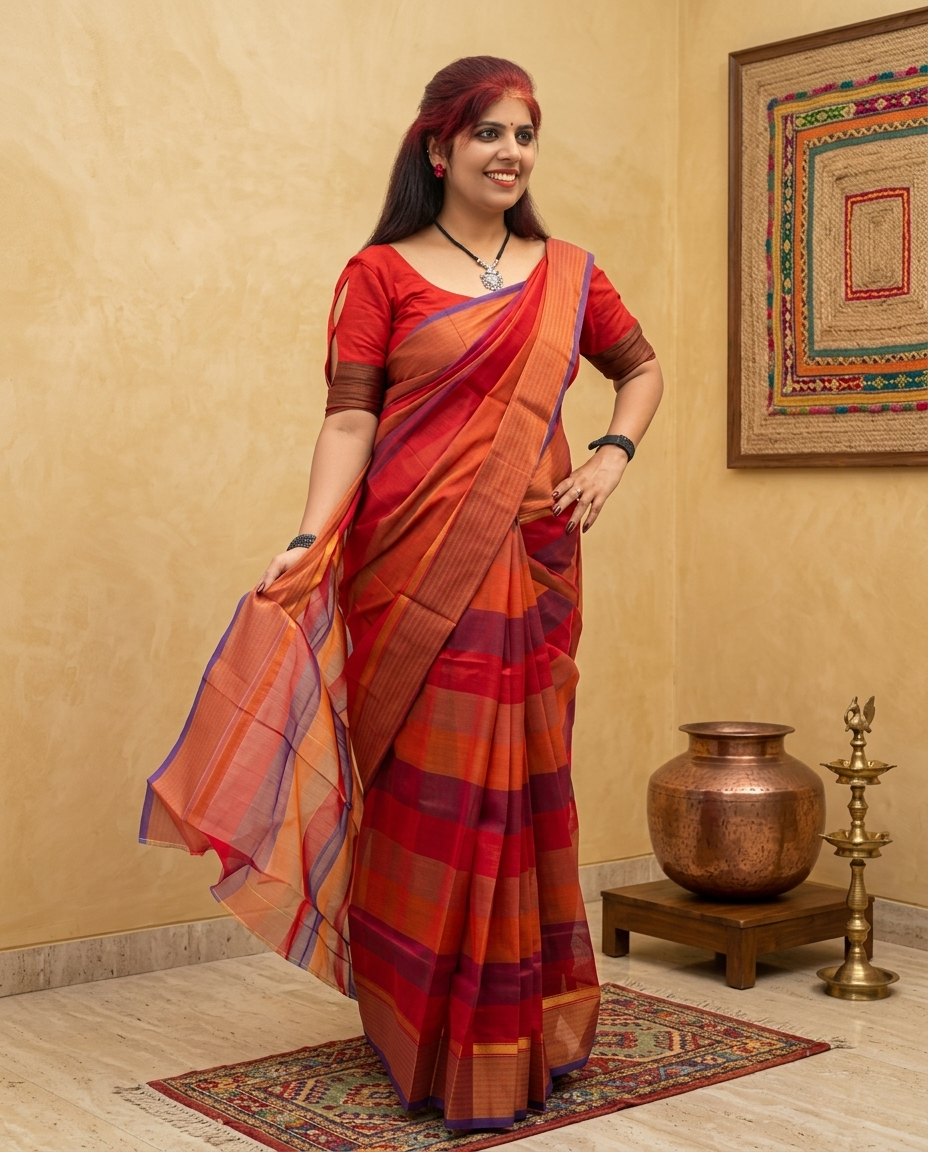 Synthetic Fancy Saree With Blouse