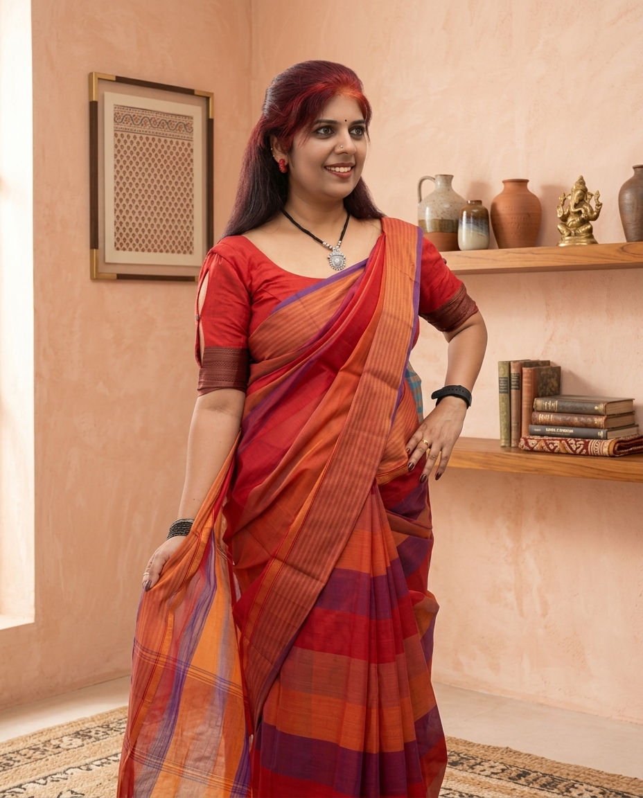 Synthetic Fancy Saree With Blouse