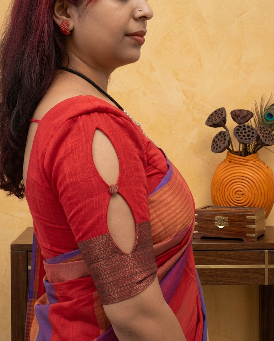 Synthetic Fancy Saree With Blouse