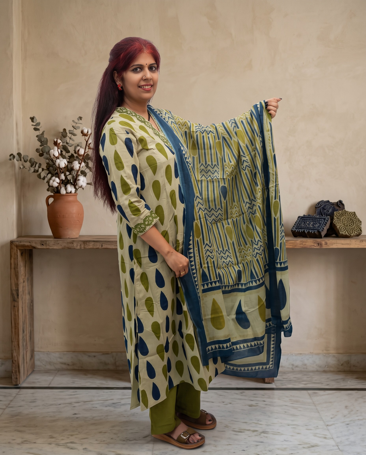 Mulcotton Churidar Set Readymade