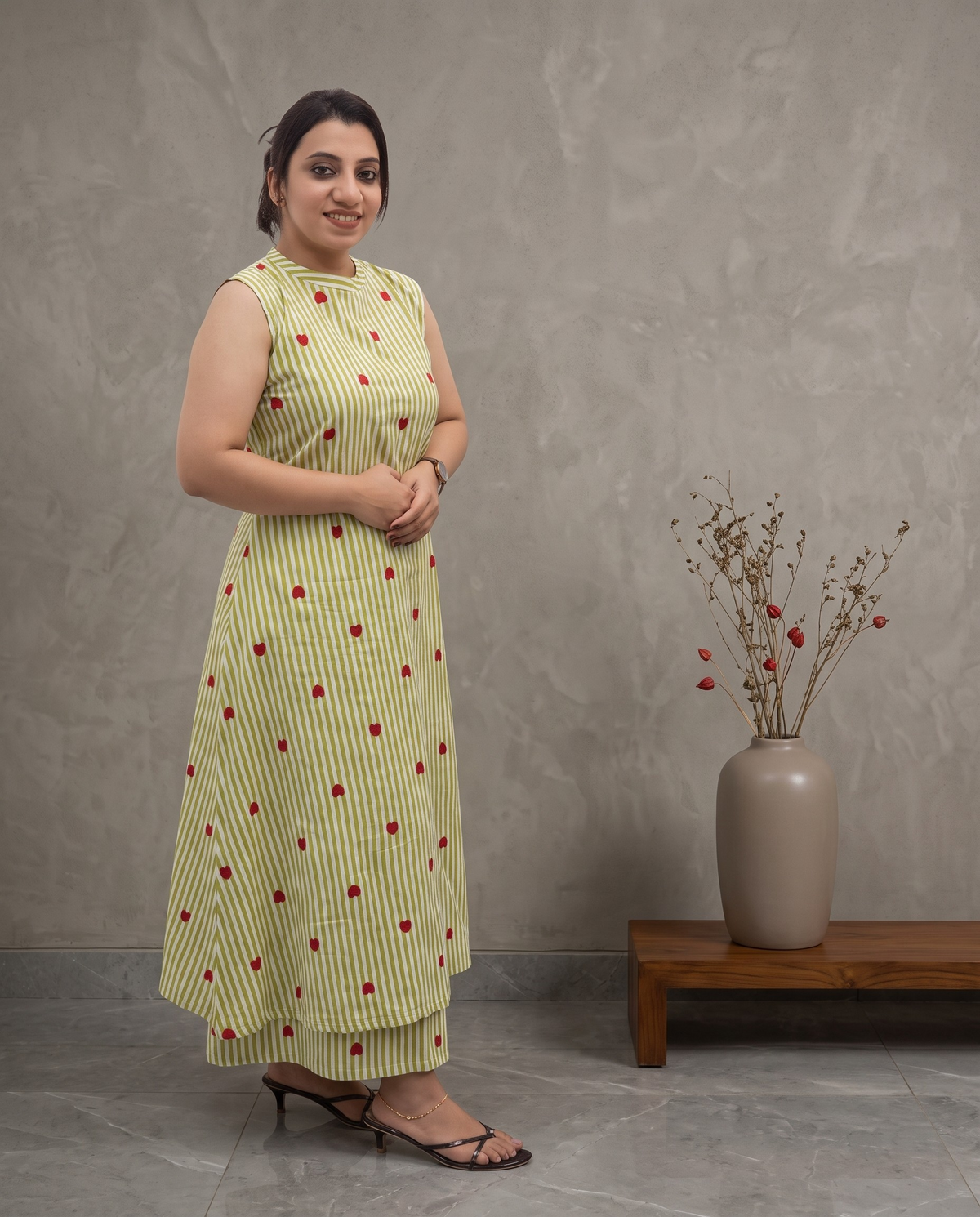 Pure Cotton Cord Set Sleevless