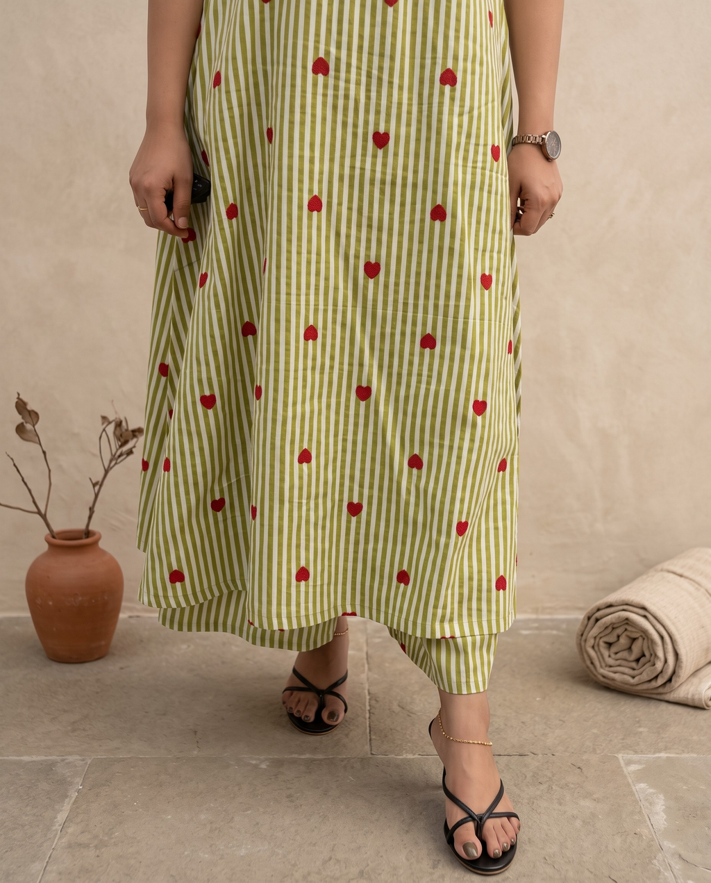 Pure Cotton Cord Set Sleevless