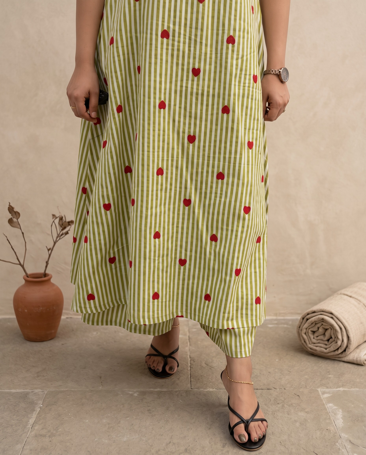 Pure Cotton Cord Set Sleevless