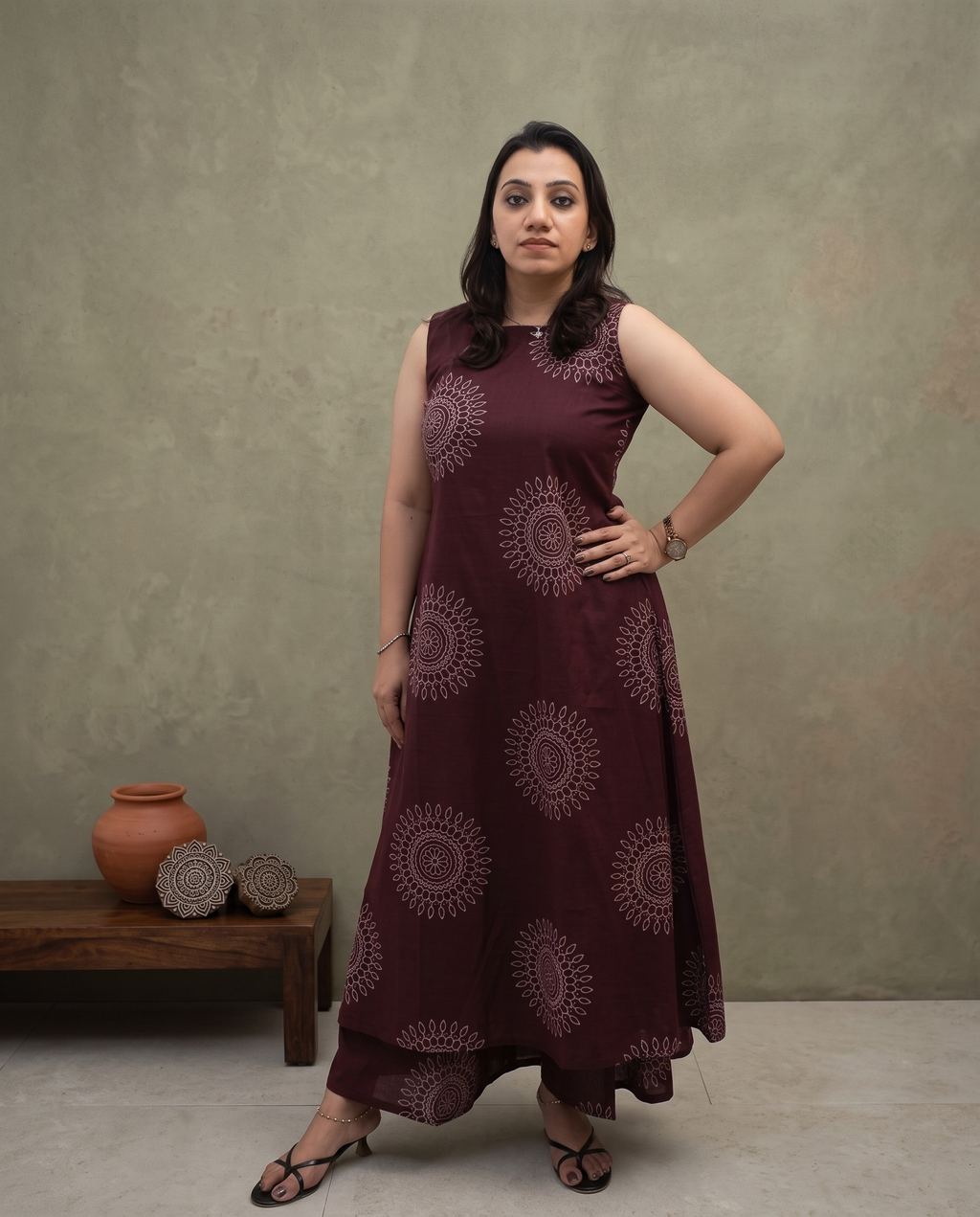 Mulcotton Cord Set Sleevless