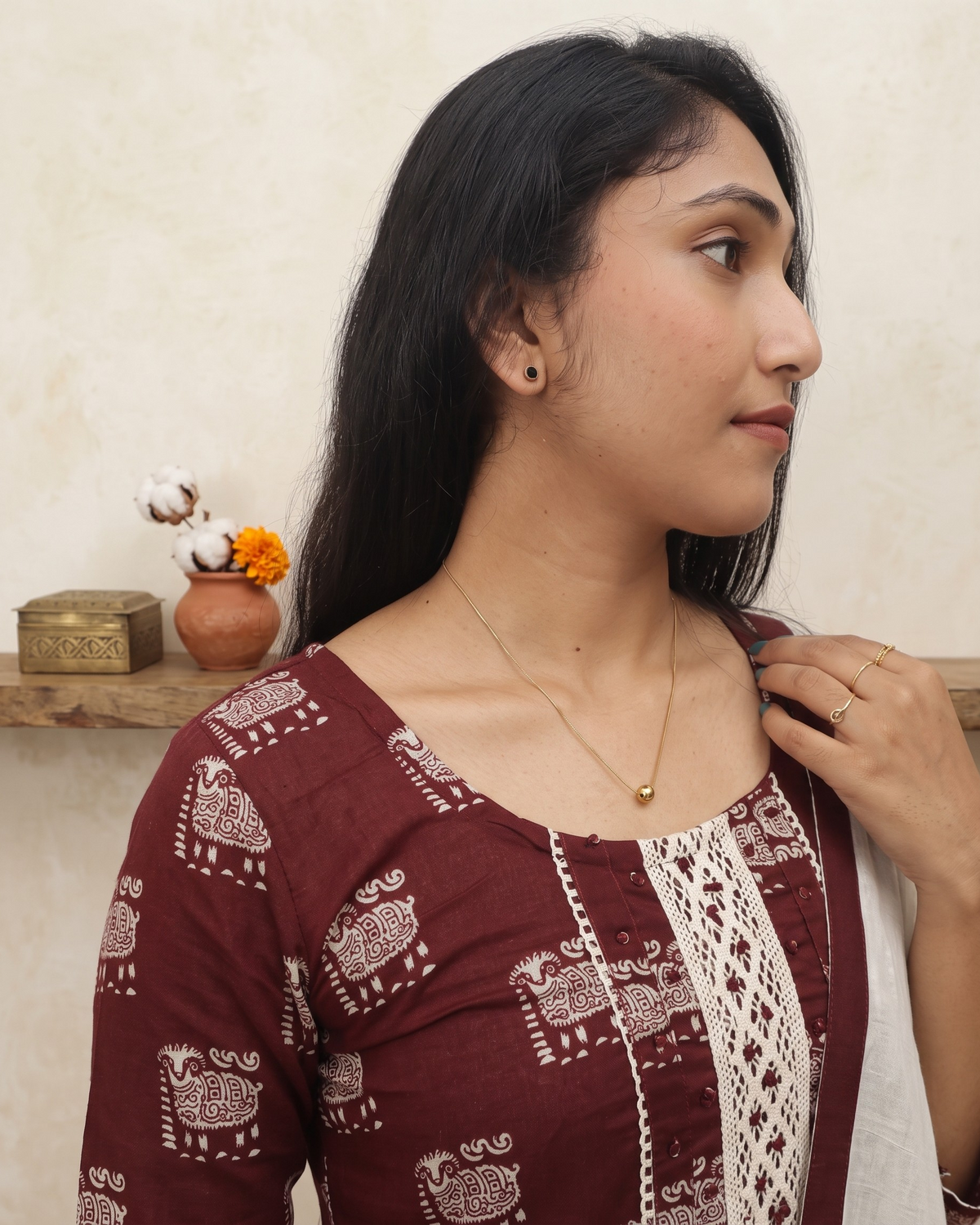 Mulcotton Churidar Set With Sleeve