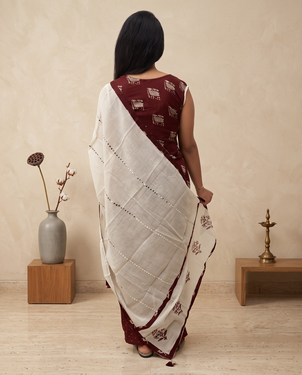 Mulcotton Churidar Set With Sleeve