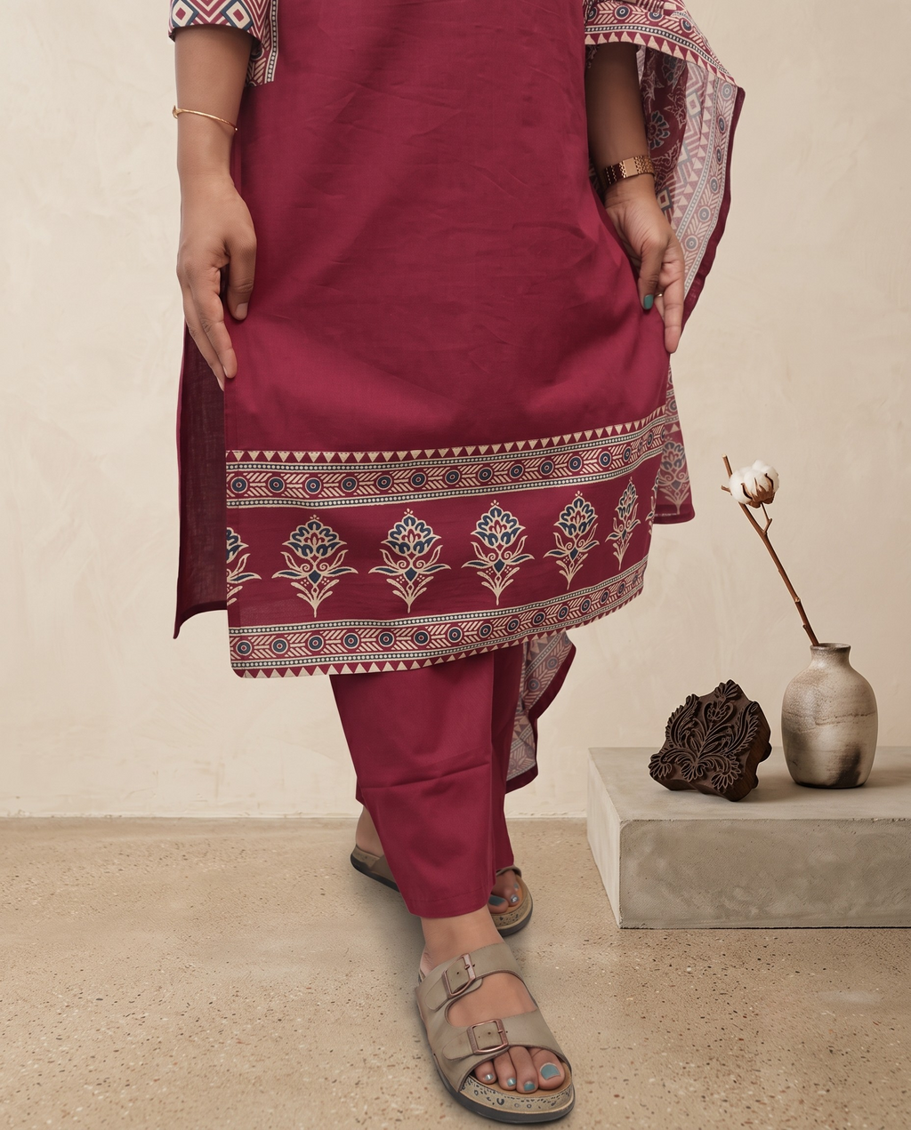 Mulcotton Churidar Set Readymade