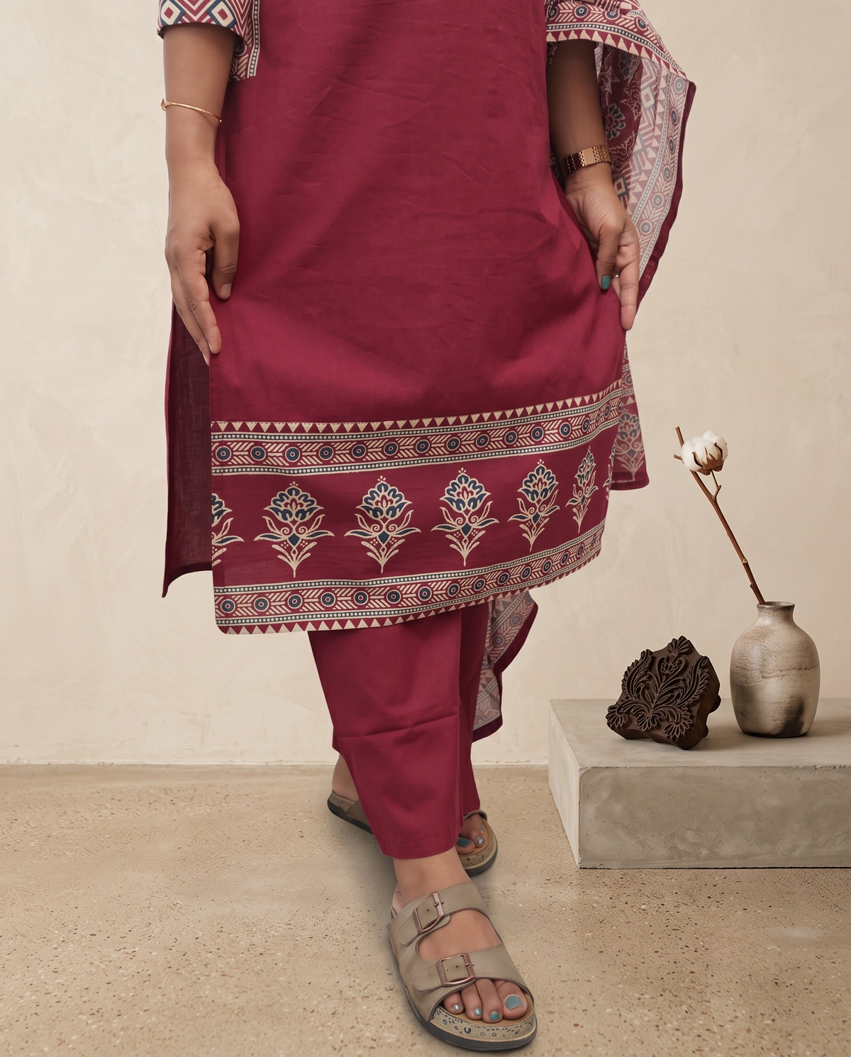 Mulcotton Churidar Set Readymade